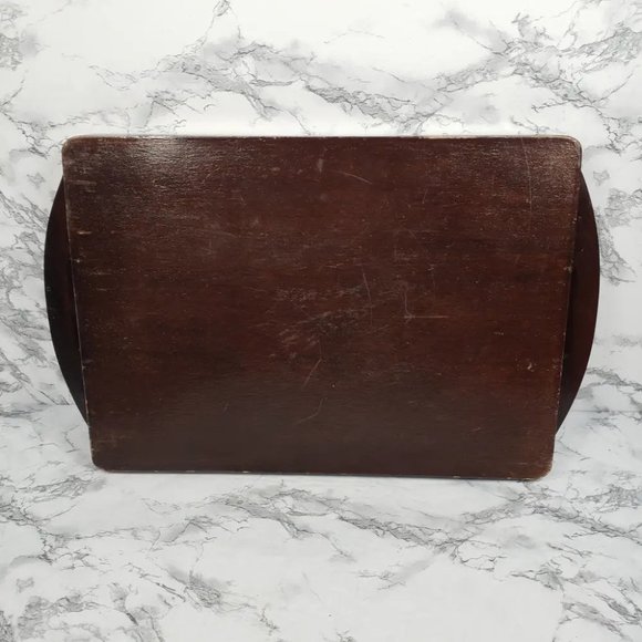 Handmade Wood Embossed Leather Mayan Serving Tray Vintage - Picture 9 of 10